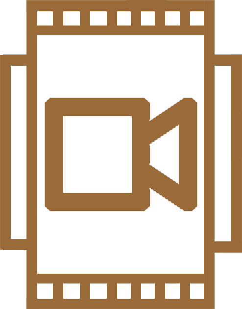 Video icon in gold color